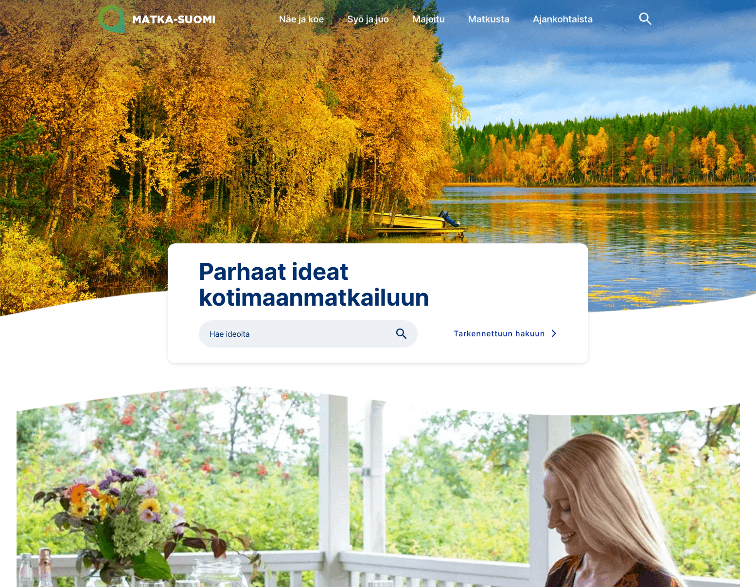 Matka-Suomi -sivuston etusivu