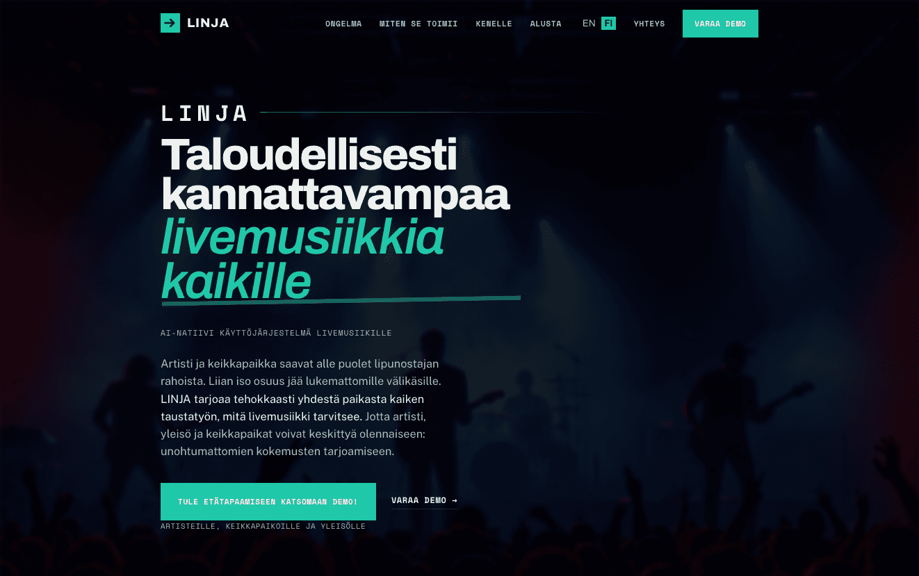 Linja.ai verkkosivusto